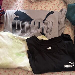 Puma Men's 3x Short Sleeve Tees - Black, White, Light Green
